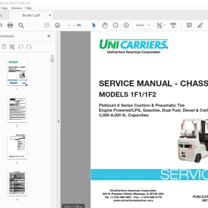 Unicarriers Forklift 1F1 1F2 Chassis Service Manual - PDF DOWNLOAD