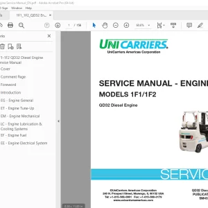 Unicarriers Forklift 1F1 1F2 QD32 Diesel Engine Service Manual PDF