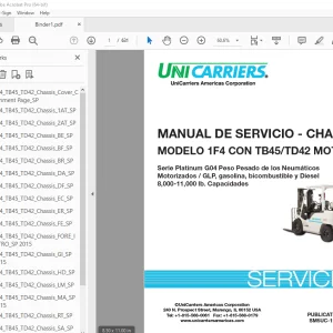 Unicarriers Forklift 1F4 CON TB45/TD42 MOTOR CHASIS MANUAL DE SERVICIO PDF