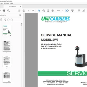 Unicarriers Forklift 2W7 Service Manual SM3UC-2W700 - PDF DOWNLOAD