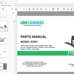 Unicarriers Forklift E2W3 Parts Manual PN 997PE-33100 - PDF DOWNLOAD