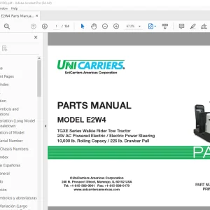 Unicarriers Forklift E2W4 Parts Manual PN 997PE-34100 - PDF DOWNLOAD