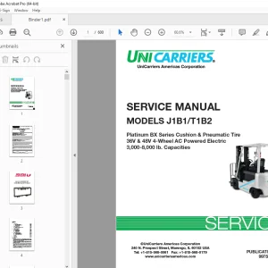 Unicarriers Forklift J1B1 T1B2 Service Manual 997SE-10000 - PDF DOWNLOAD