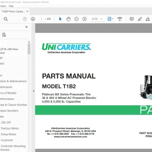 Unicarriers Forklift T1B2 Parts Manual PN CF671-UBOOK - PDF DOWNLOAD