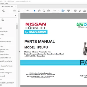 Unicarriers Nissan Forklift 1F2UPU Parts Manual - PDF DOWNLOAD