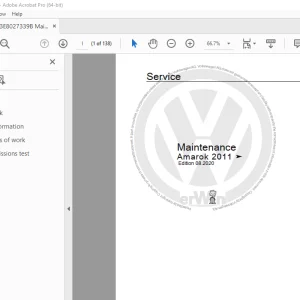 Volkswagen Amarok 2011 Maintenance Manual - PDF DOWNLOAD