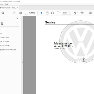 Volkswagen Amarok 2017 Maintenance Manual - PDF DOWNLOAD