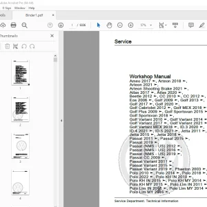 Volkswagen Arteon 2021 Repair Manual - PDF DOWNLOAD
