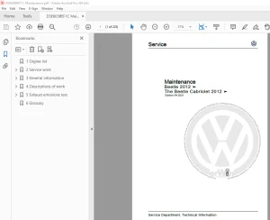 Volkswagen Beetle NBLNBC 2012 Maintenance Manual - PDF DOWNLOAD
