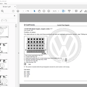Volkswagen Forklift Golf Vento Circuit Wiring Diagram Manual - PDF DOWNLOAD