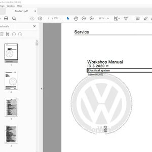 Volkswagen ID.3 2020 Workshop Manual - PDF DOWNLOAD