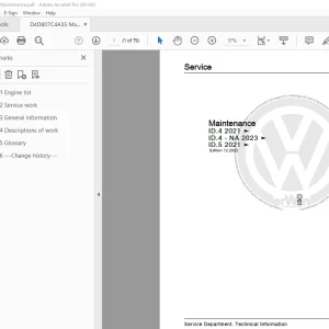 Volkswagen ID.4 2021 ID.4 - NA 2023 ID.5 2021 Maintenance Manual PDF