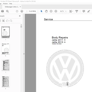 Volkswagen Jetta 2011 & Jetta 2013 Repair Manual PDF