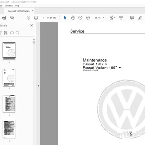 Volkswagen Passat 1997 Passat Variant 1997 Maintenance Manual - PDF DOWNLOAD