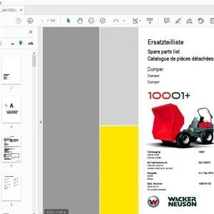 WACKER NEUSON 10001+ DUMPER PARTS MANUAL 1000161103 - PDF DOWNLOAD