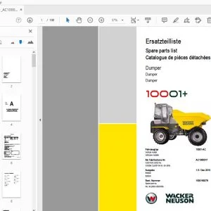 WACKER NEUSON 10001+ DUMPER PARTS MANUAL 1000190379 - PDF DOWNLOAD