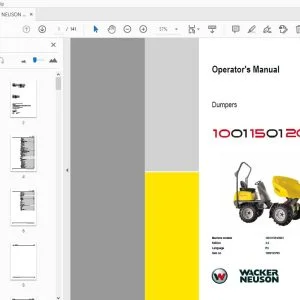WACKER NEUSON 1001 1501 2001 DUMPERS OPERATOR'S MANUAL - PDF DOWNLOAD