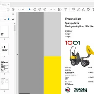 WACKER NEUSON 1001 DUMPER PARTS MANUAL 1000164057 - PDF DOWNLOAD