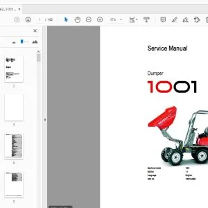 WACKER NEUSON 1001 DUMPER SERVICE MANUAL 1000144662 - PDF DOWNLOAD