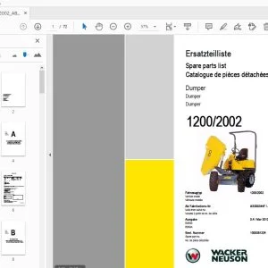 WACKER NEUSON 1200/2002 DUMPER PARTS MANUAL 1000081324 - PDF DOWNLOAD
