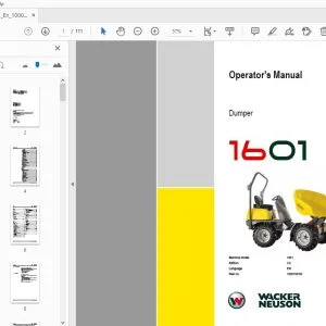 WACKER NEUSON 1601 DUMPER OPERATOR'S MANUAL 1000150192 - PDF DOWNLOAD
