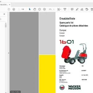 WACKER NEUSON 1601 DUMPER PARTS MANUAL 1000151854 - PDF DOWNLOAD