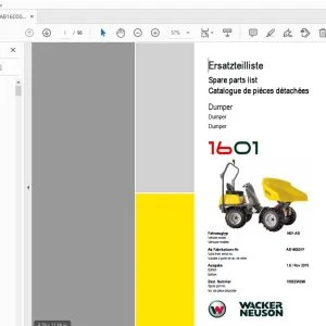 WACKER NEUSON 1601 DUMPER PARTS MANUAL 1000234398 - PDF DOWNLOAD