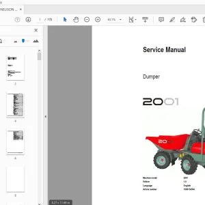 WACKER NEUSON 2001 DUMPER SERVICE MANUAL 1000154504 - PDF DOWNLOAD