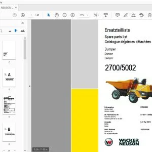 WACKER NEUSON 2700/5002 DUMPER PARTS MANUAL 1000081408 - PDF DOWNLOAD