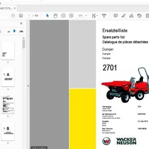 WACKER NEUSON 2701 DUMPER PARTS MANUAL 1000136228 - PDF DOWNLOAD