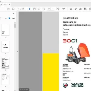 WACKER NEUSON 3001 DUMPER PARTS MANUAL 1000173900 - PDF DOWNLOAD