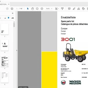 WACKER NEUSON 3001 DUMPER PARTS MANUAL 1000183393 - PDF DOWNLOAD