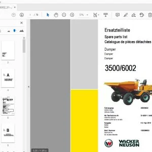 WACKER NEUSON 3500/6002 DUMPER PARTS MANUAL 1000099551 - PDF DOWNLOAD