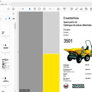 WACKER NEUSON 3501 DUMPER PARTS MANUAL 1000136484 - PDF DOWNLOAD