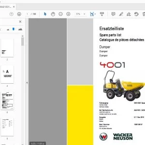 WACKER NEUSON 4001 DUMPER PARTS MANUAL 1000138137 - PDF DOWNLOAD