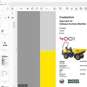 WACKER NEUSON 4001 DUMPER PARTS MANUAL 1000184506 - PDF DOWNLOAD