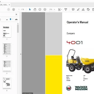 WACKER NEUSON 4001 DUMPERS OPERATOR'S MANUAL 1000248113 - PDF DOWNLOAD