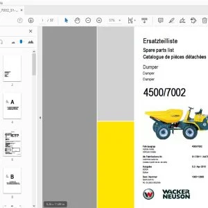 WACKER NEUSON 4500/7002 DUMPER PARTS MANUAL 1000112883 - PDF DOWNLOAD