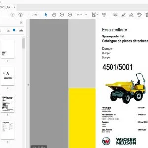 WACKER NEUSON 4501/5001 DUMPER PARTS MANUAL 1000112881 - PDF DOWNLOAD
