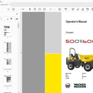 WACKER NEUSON 5001 6001 DUMPERS OPERTOR'S MANUAL 1000190334 - PDF DOWNLOAD