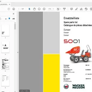 WACKER NEUSON 5001 DUMPER PARTS MANUAL 1000161144 - PDF DOWNLOAD