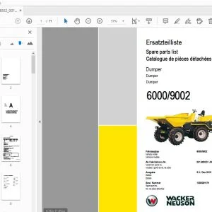 WACKER NEUSON 6000/9002 DUMPER PARTS MANUAL 1000081474 - PDF DOWNLOAD