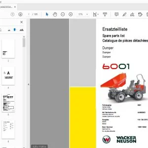WACKER NEUSON 6001 DUMPER PARTS MANUAL 1000113932 - PDF DOWNLOAD