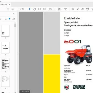 WACKER NEUSON 6001 DUMPER PARTS MANUAL 1000130920 - PDF DOWNLOAD