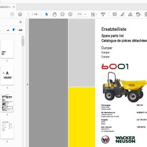 WACKER NEUSON 6001 DUMPER PARTS MANUAL 1000182752 - PDF DOWNLOAD