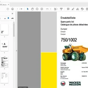 WACKER NEUSON 750/1002 DUMPER PARTS MANUAL 1000237315 - PDF DOWNLOAD