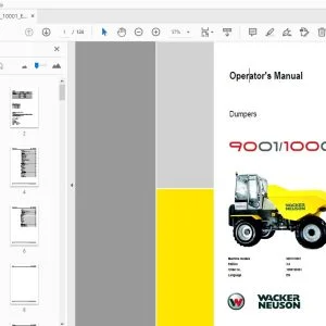 WACKER NEUSON 9001/10001+ DUMPER OPERATOR'S MANUAL 1000190361 - PDF DOWNLOAD