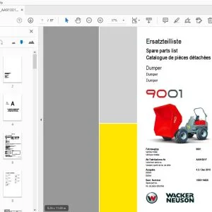 WACKER NEUSON 9001 DUMPER PARTS MANUAL 1000114820 - PDF DOWNLOAD