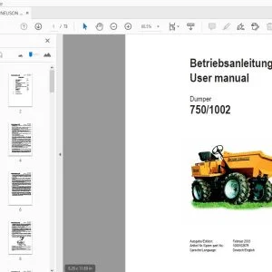 WACKER NEUSON LIFTON 750/1002 DUMPER USER MANUAL - PDF DOWNLOAD