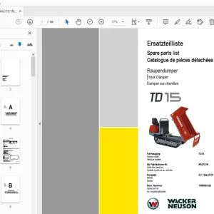 WACKER NEUSON TD15 TRACK DUMPER PARTS MANUAL 1000081302 - PDF DOWNLOAD